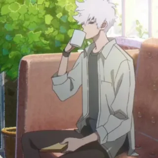 ⌚️ 26730c82 Anime, Anak laki-laki, Kopi, Santai, Duduk telegram sticker