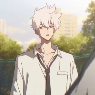 ⌚️ 2b004506 Anime, Anak laki-laki, Rambut putih, Seragam sekolah telegram sticker