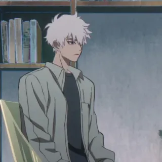 ⌚️ 9a155840 Anime, Rambut putih, Karakter, Pria telegram sticker
