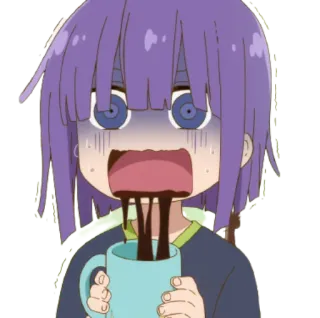 ☕️ 46891b4b อนิเมะ, การ์ตูน, กาแฟ, เหนื่อย, ตกใจ, เทพธิดามังกรของคุณโคบายาชิ telegram sticker