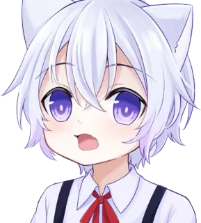 😺 6722abec อนิเมะ, เด็กผู้ชายหูแมว, น่ารัก, คาวาอิ, มังงะ, แอนโทร telegram sticker