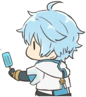 🍦 f09de41d Chongyun Genshin Impact จิบิ, อนิเมะ, เก็นชินอิมแพ็ค, จงหยุน, ไอศกรีม telegram sticker