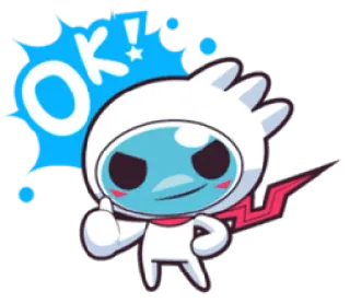 👌 342864a6 OK! ок, большой палец вверх, одобрение, милый, мультфильм, стикер, эмодзи whatsapp sticker