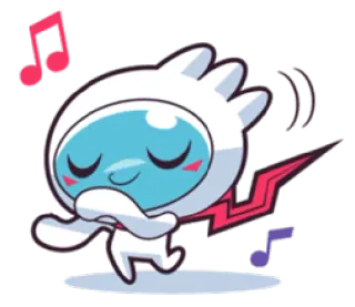 🎵 565e939a милый, мультфильм, музыка, танцы, талисман, иллюстрация whatsapp sticker