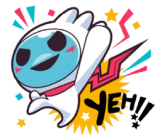 😆 b455a1d5 YEAH! мультфильм, веселый, праздник, счастливый, восклицание, ура, да whatsapp sticker