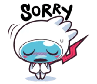 😔 f360436e Sorry извини, извинения, милый, персонаж, мультфильм whatsapp sticker