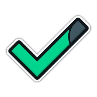 ✔ d5204345 Tanda centang, Tick, Disetujui, Verifikasi, Sukses, Hijau, Checkmark telegram sticker