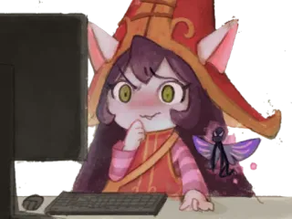 🤔 1a9b59d1 Lillia League of Legends Lillia, League of Legends, videojuego, personaje, lindo, anime telegram sticker