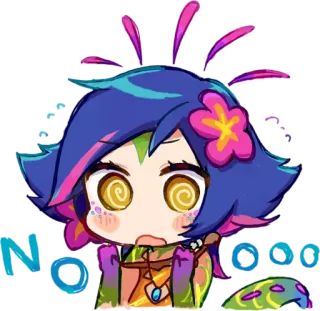 🙅‍♀ 75f96236 NOOOOO Chibi, sorprendido, dibujos animados, pegatina telegram sticker