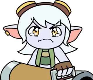 😣 bc1ff7e6 Tristana League of Legends dibujos animados, videojuego, yordle, campeón, tristana, league of legends telegram sticker