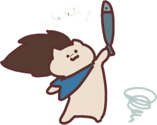 🗡 fa9642f7 Yhaookiy gato, animal, lindo, pez telegram sticker
