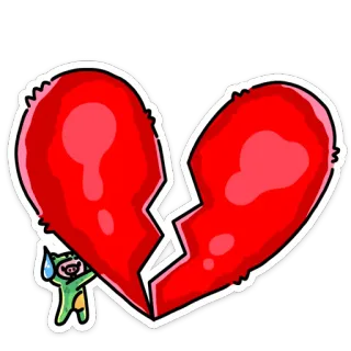 💔 2e6acc5e crepacuore, cuore spezzato, triste, cartone animato, amore, perdita whatsapp sticker