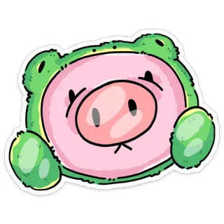 🐽 79ddf467 animale, rana, maiale, cartone animato, carino, adesivo whatsapp sticker
