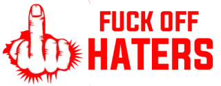 😘 7b4d7f74 FUCK OFF HATERS 中指, アンチ, 攻撃的, ジェスチャー telegram sticker