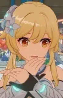 😱 667356bd Lumine Genshin Impact Аниме, Видеоигра, Блондинка, Персонаж, Дуется, Genshin Impact, Люмин telegram sticker