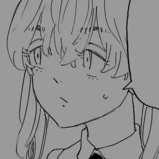 🌙 914e0b00 Anime, Manga, Portret, Illustratie, Vrouw, Schets telegram sticker