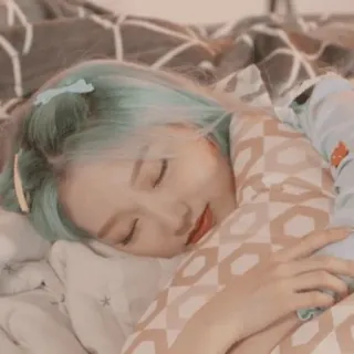 🔮 30f2c79e sleeping, woman, bed, pillow, hair, resting whatsapp sticker