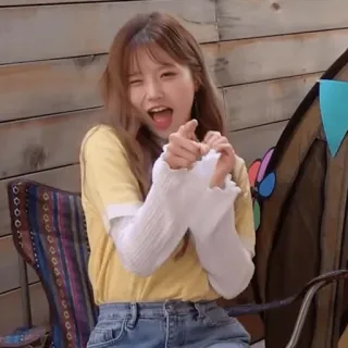 🔮 cbc2abc4 woman, pointing, portrait, happy whatsapp sticker