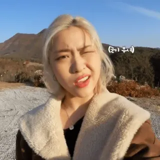 🔮 ef601687 눈부셔 woman, face, expression, person, blond hair, winking whatsapp sticker