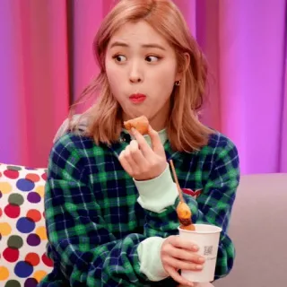 🔮 f4a2544a woman, eating, food, portrait, korean, cheerful whatsapp sticker