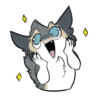 ✨ 35b25669 mèo, dễ thương, lấp lánh, vui vẻ, động vật, kawaii whatsapp sticker