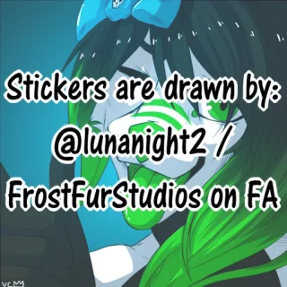 🧀 7db3023a Stickers are drawn by: @lunanight2 / FrostFurStudios on FA Furry, Hoạt hình, Sticker, Họa sĩ, Nhân vật whatsapp sticker