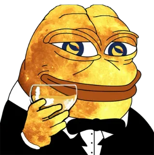 🥂 0835b5f5 Pepe the Frog pepe, kikker, meme, drinken, wijn, smoking telegram sticker