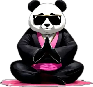 🧘‍♀️ 29083eba panda, meditation, yoga, animal, cool, sunglasses, zen telegram sticker