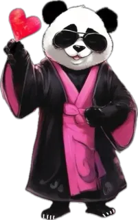 ❤️ 45d97d74 panda, sunglasses, heart, character, cartoon, animal, kawaii telegram sticker