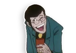 😅 8acf1c3e Lupin anime, kreskówka, uśmiechnięty, szczęśliwy, Lupin, śmieszny telegram sticker