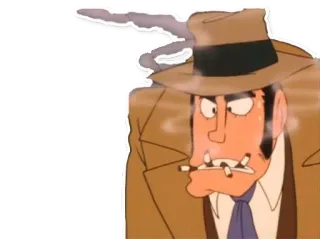 🌬 a2bf22da Kreskówka, Palenie, Detektyw, Anime, Kapelusz, Papieros telegram sticker