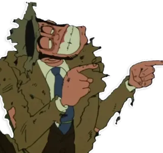 👉 fa3e765b kreskówka, wskazywanie, garnitur telegram sticker