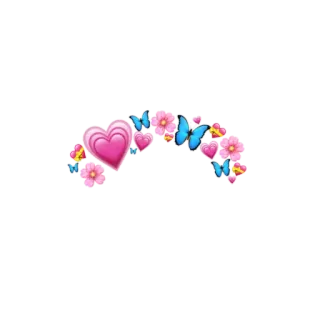 💗 57dfe343 cœur, papillon, fleur, rose, amour telegram sticker