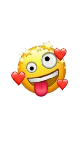 🤪 c63012d1 Emoji, Fou, Coeurs, Drôle, Dessin animé telegram sticker