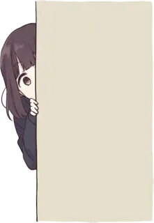 👀 c317df19 애니메이션 여자, 빼꼼, 귀여운, 숨기, 수줍은 telegram sticker