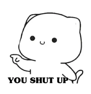 🤫 12b47776 YOU SHUT UP cartoon, cat, shut up, offensive telegram sticker