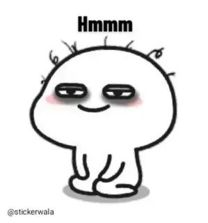 🥴 9a739d80 Hmmm cartoon, meme, mood, funny, expression, hmm telegram sticker