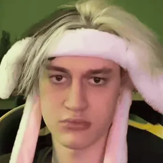 😐 b9fc5efd 토끼 귀, 머리띠, 인물 사진, 젊은 성인, 남성, 캐주얼 telegram sticker