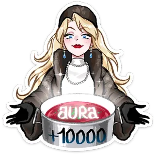 ⭐ 60929515 AURA
+10000 cabelo loiro, mulher, elegante, glamour, aura, energia, sucesso, rica, riqueza whatsapp sticker