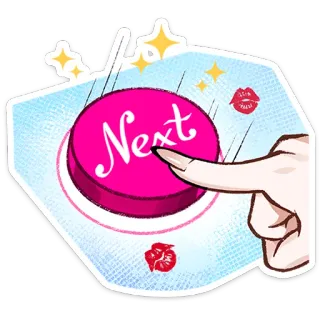 ⭐ ff835739 Next próximo, botão, dedo, desenho animado, empurrar, rosa, mão whatsapp sticker