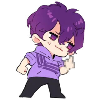 🖕 5e362950 anime, character, hoodie, gesture telegram sticker