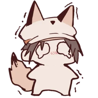 🥲 bbc8d221 anime, fox, character, cute, kawaii, shaking telegram sticker