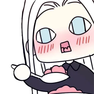 🥵 083febb7 cartoon, eating, cute, chibi, food telegram sticker