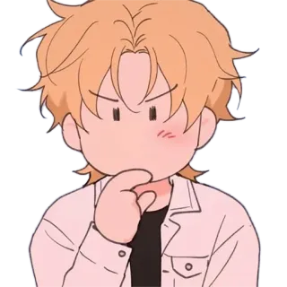 🤔 2b03eafb cartoon, character, sticker, blond hair, thinking telegram sticker