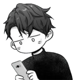 🥺 2c419c0a cartoon, anime, person, phone, character telegram sticker