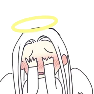 ☺️ 31a75eed angel, halo, cute, kawaii, blushing, anime telegram sticker