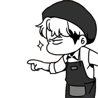 🙂 3a7a34e4 cartoon, pointing, anime, manga, illustration, character telegram sticker
