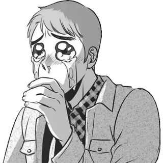 🥺 3f1cd8b2 crying, sad, upset, emotional, tears, manga, anime telegram sticker