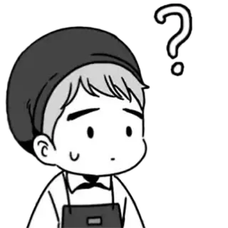 ❓ 50beab6f question, confused, man, thinking, cartoon telegram sticker