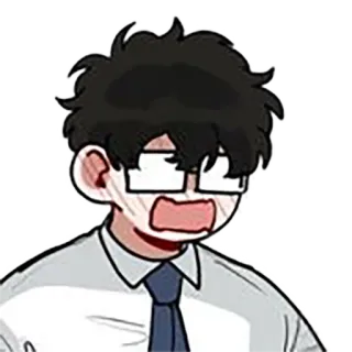 ☺️ 80b62908 cartoon, anime, expression, shock, surprise, man telegram sticker